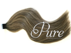 #1B/6/2 "BROWN SUGAR SWIRL" DARK BROWN ROOT STRETCH BALAYAGE / OMBRE TAPE - Pure Tape Hair Extensions