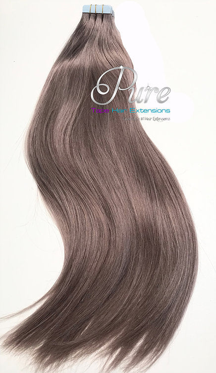 #19 SMOKY LIGHT MEDIUM BROWN - TAPE HAIR EXTENSIONS - LUXURY - Pure Tape Hair Extensions