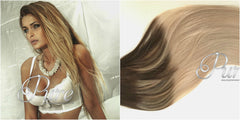 Tape - 2/22 - Dark Brown To Light Blonde Foiled- Short Fade / Root Stretch - Pure Tape Hair Extensions