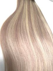 #2/18/613 " DARK BROWN BLONDE HIGHLIGHT BALAYAGE TAPE HAIR EXTENSIONS