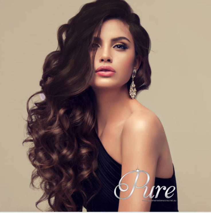 #1b/2/1b "MIDNIGHT" NATURAL BLACK TO MEDIUM BROWN BALAYAGE WEFT