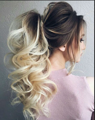 WRAP PONYTAIL HAIR EXTENSION #2/22 Brown To Blonde Balayage - 20" - Pure Tape Hair Extensions