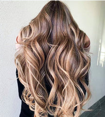 #2/24/10 "TOFFEE MOCHA" CARAMEL BALAYAGE TAPE HAIR EXTENSIONS