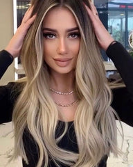 #1b roots to blonde highlighted hair extensions