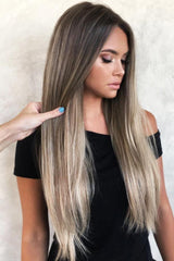 #1B/16/6 "SAVANNA" DARK BROWN TO DARK BLONDE BALAYAGE TAPE HAIR EXTENSIONS