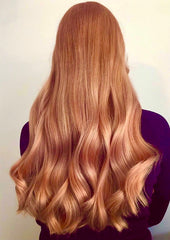 Peach apricot hair extensions