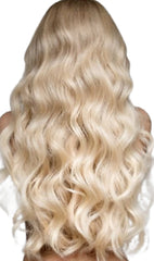 wavy golden blonde tape hair extensions