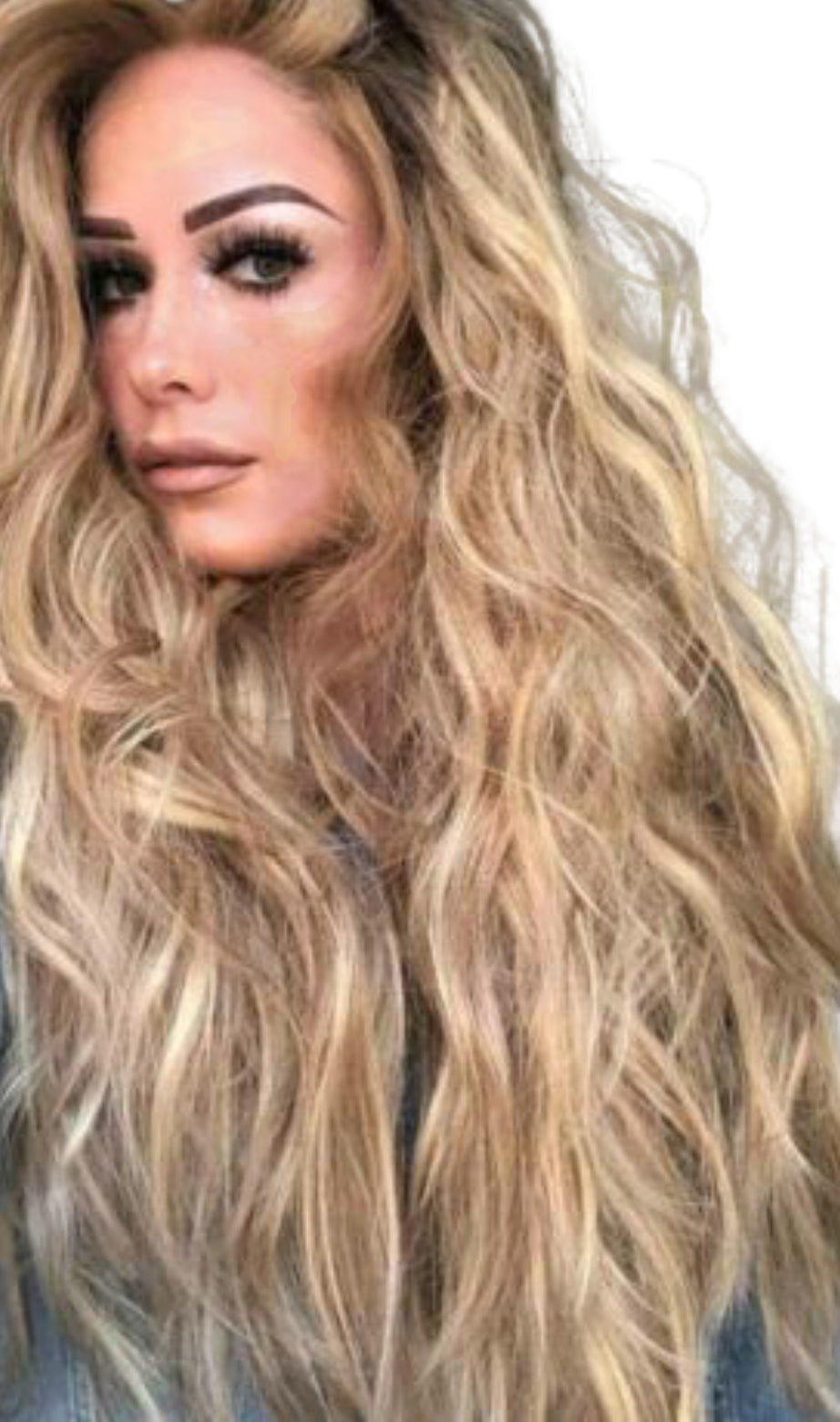 wavy dark blonde highlighted tape hair extensions