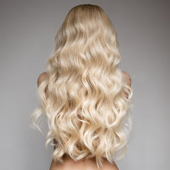 #613 BUTTER BLONDE WAVY CLIP IN HAIR EXTENSIONS