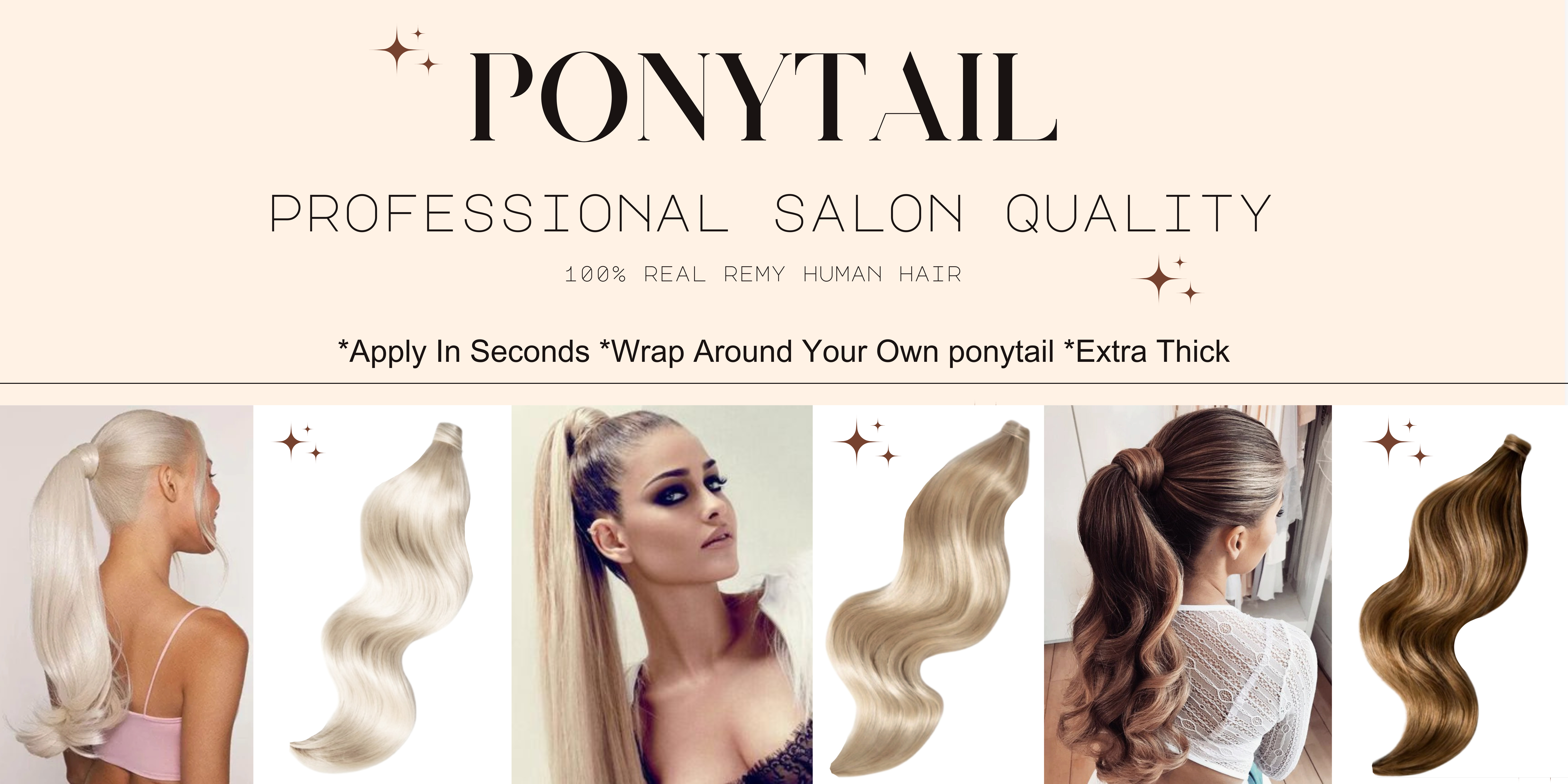 100% human remy hair ponytail hair extensions 