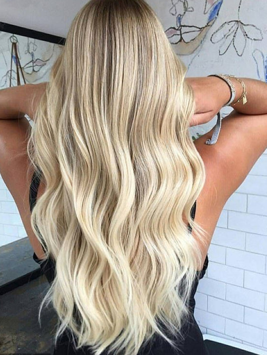 #10/22/16 "BONDI BLONDE" ASH BROWN BALAYAGE WEFT HAIR EXTENSIONS
