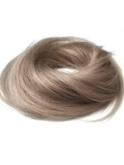 100% dark ash blonde highlight human hair scrunchie bun