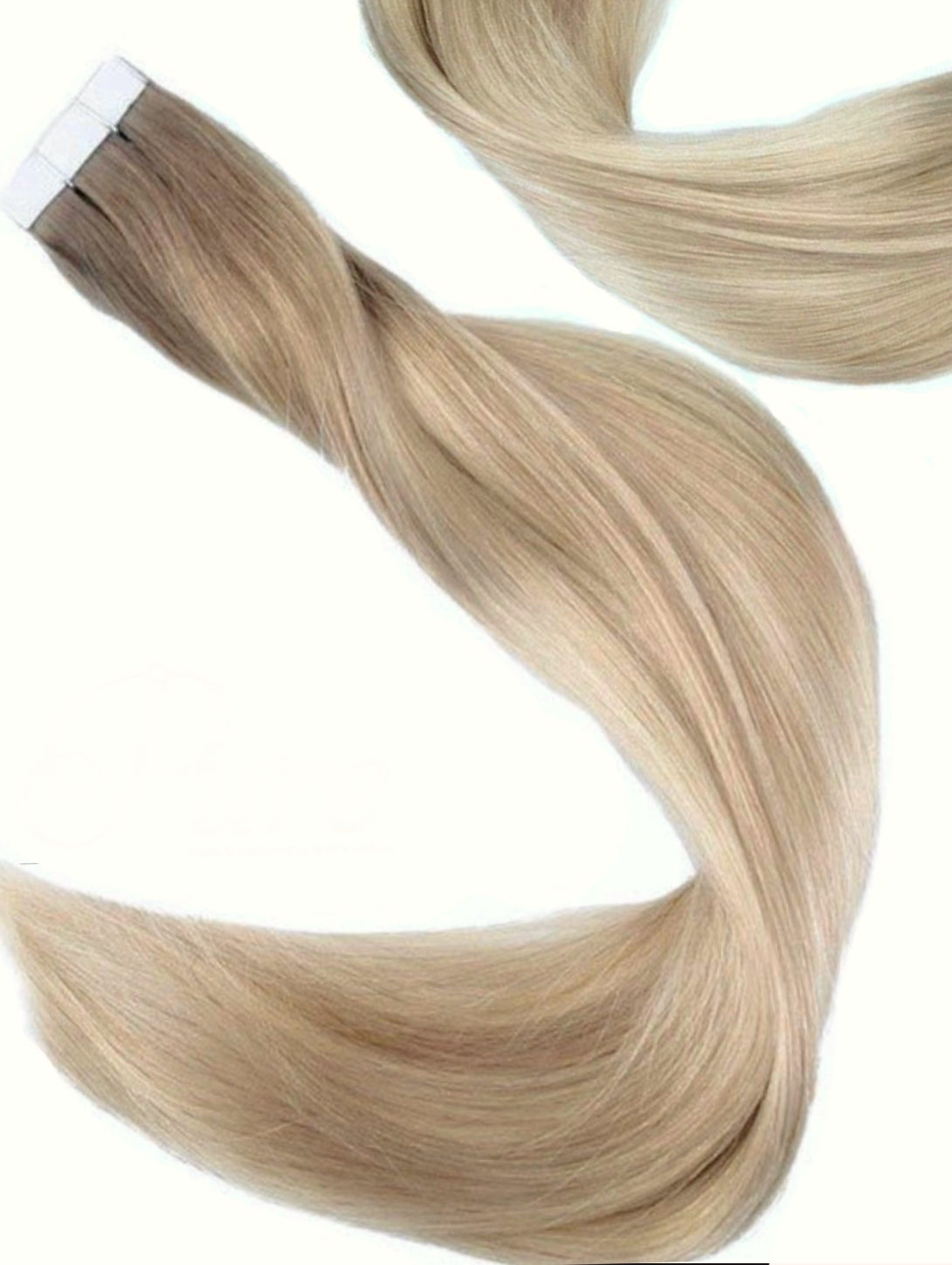 #14/22/613 "CHANEL" ASH BLONDE ROOT STRETCH TAPE HAIR EXTENSIONS