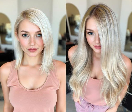 14/613 Root Stretch Balayage ash blonde 
tape-in hair extensions 