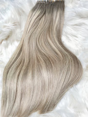 ash blonde balayqage highlight hair extensions 