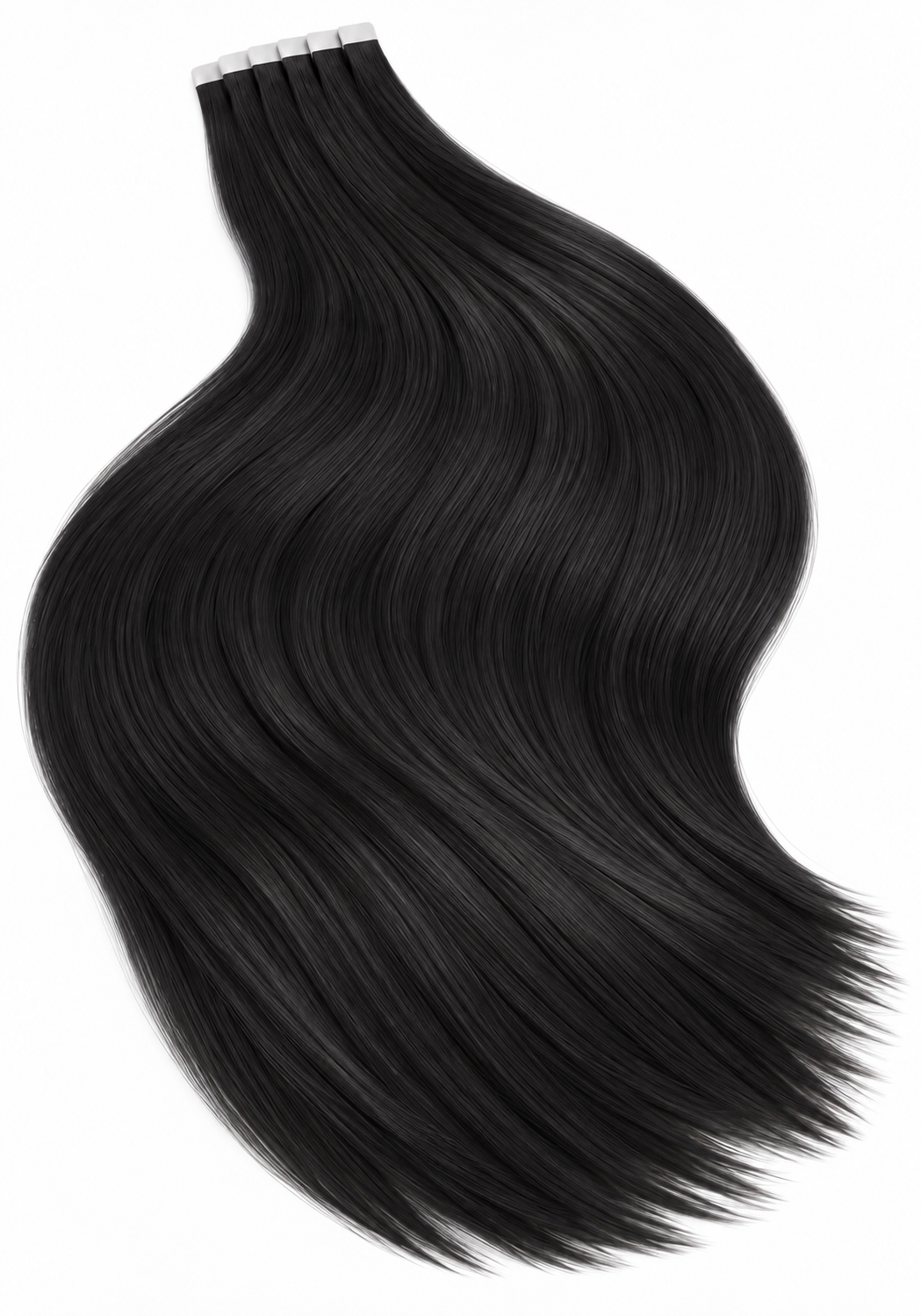 #1 EBONY JET BLACK TAPE HAIR EXTENSIONS