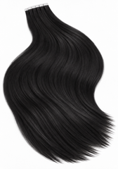 #1 EBONY JET BLACK TAPE HAIR EXTENSIONS