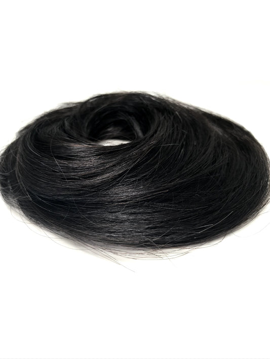 #1 Black -Booster Volume Bun - 100% human hair scrunchies bun 