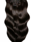 #1b NATURAL BLACK ULTIMATE CLIP IN HAIR EXTENSIONS