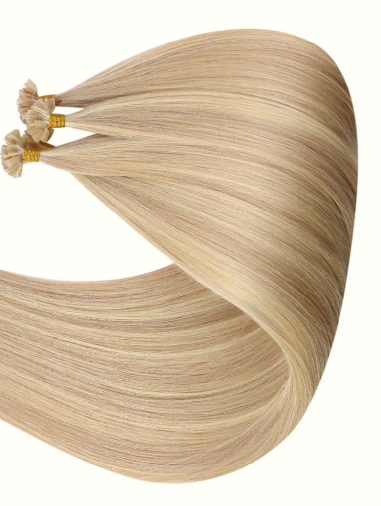 #22/14 CHAMPAIGN BLONDE HIGHLIGHT KERATIN HAIR EXTENSIONS