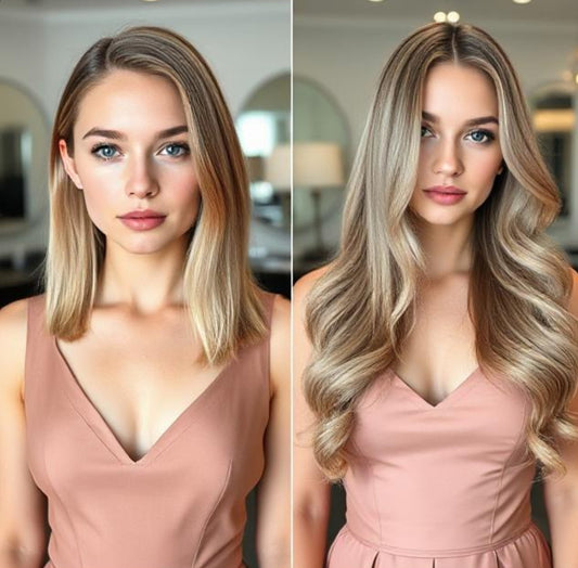 #2/18/613 " DARK BROWN BLONDE HIGHLIGHT BALAYAGE TAPE HAIR EXTENSIONS