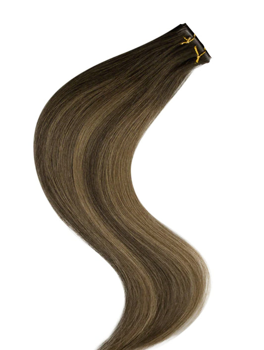 #2/6/14 "BAHAMAS" BROWN CARAMEL BALAYAGE TAPE HAIR EXTENSIONS