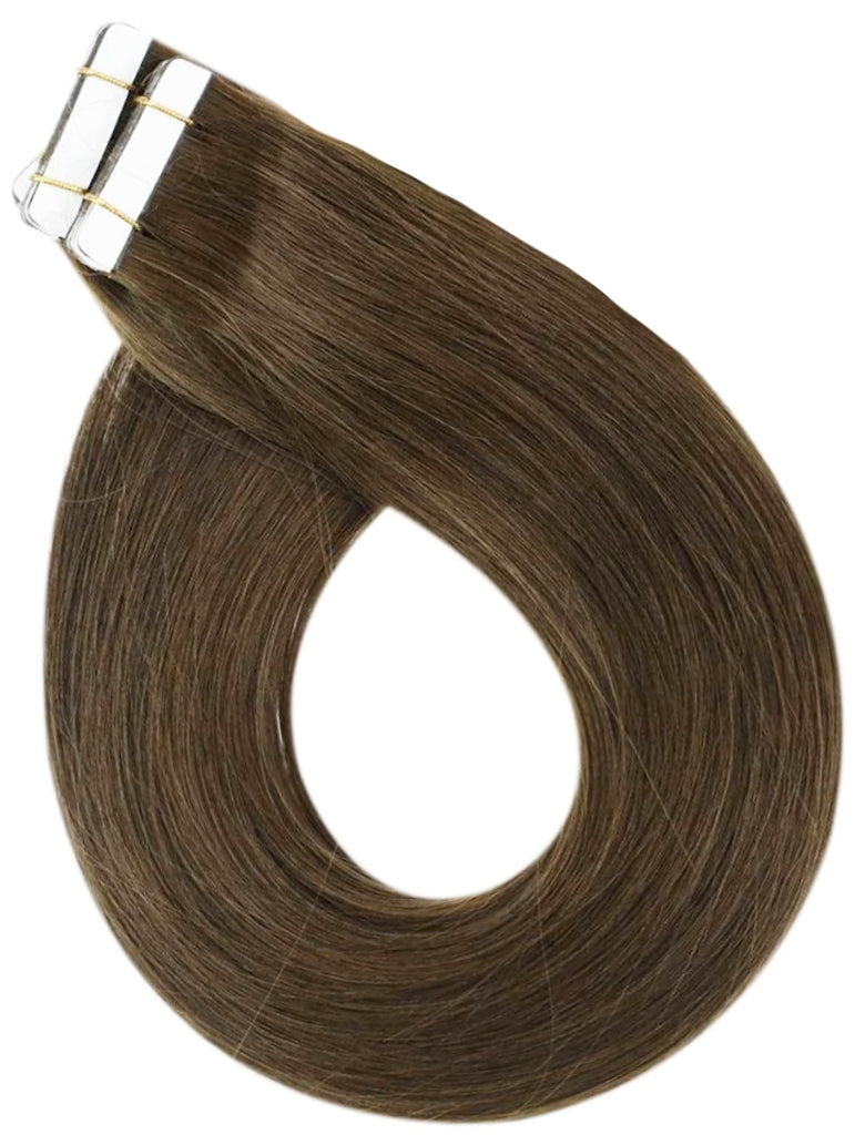 #4 WARM COCOA BROWN TAPE HAIR EXTENSIONS