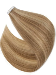 #5/16 "SUNKISSED" LIGHT BROWN & CARAMEL MIX TAPE HAIR EXTENSIONS