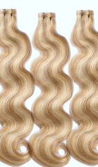 Wavy remy dark blonde light blonde hair extensions 