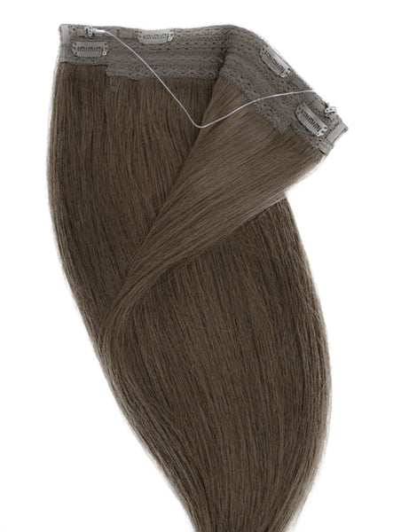 #6 MAPLE BROWN LIGHT WARM BROWN FLIP-IN HALO HAIR EXTENSIONS