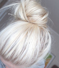 human hair bun scrunchie platinum blonde messy bun