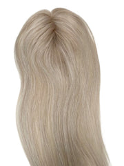 Human Hair Topper Cool Blonde Highlighted Root Smudge 