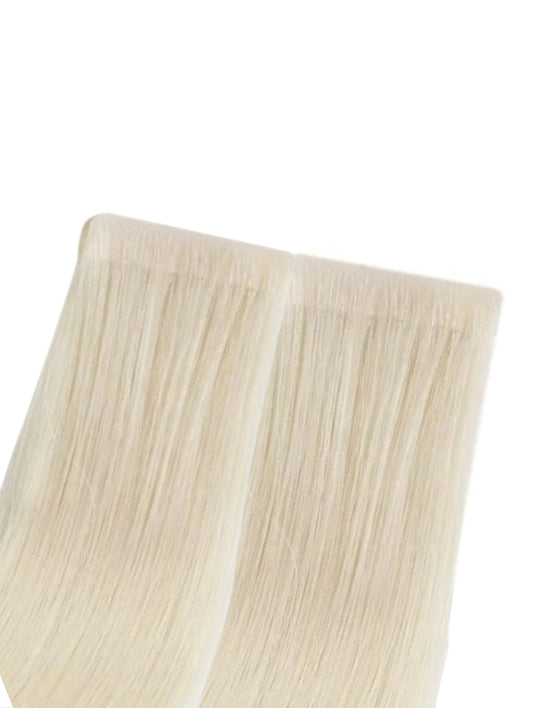 cream blonde invisible Russian 
hair extensions 