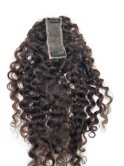 Curly Brown Highlight - Volume Human Hair Topper - 18" - " 1.8x6 Base