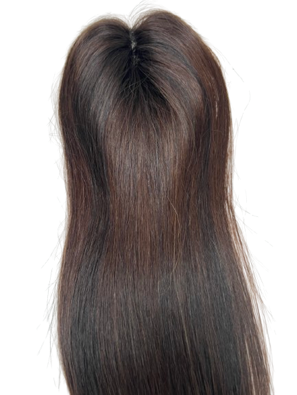 Brown Highlight Human Hair Topper