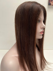 Dark Brown Highlighted Volume Hair Topper - 18" - 1.8 x 6" Base