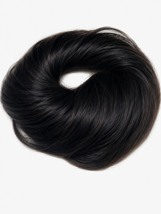thick human hair bun extension messy bun natural black