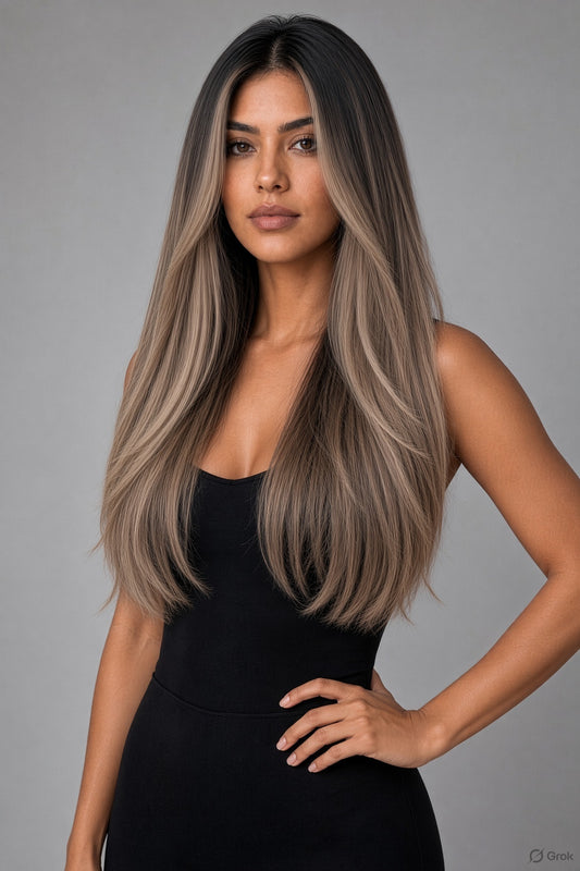 #2B/18/60 "CALIFORNIA BLONDE" ASH BLONDE BALAYAGE HAIR EXTENSIONS