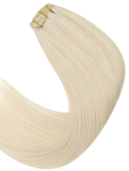 #20 VANILLA BLONDE GOLDEN CLIP IN HAIR EXTENSIONS EXTRA THICK