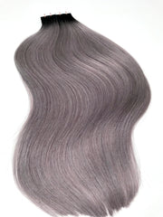 black root stretch grey balayage tape hair extension