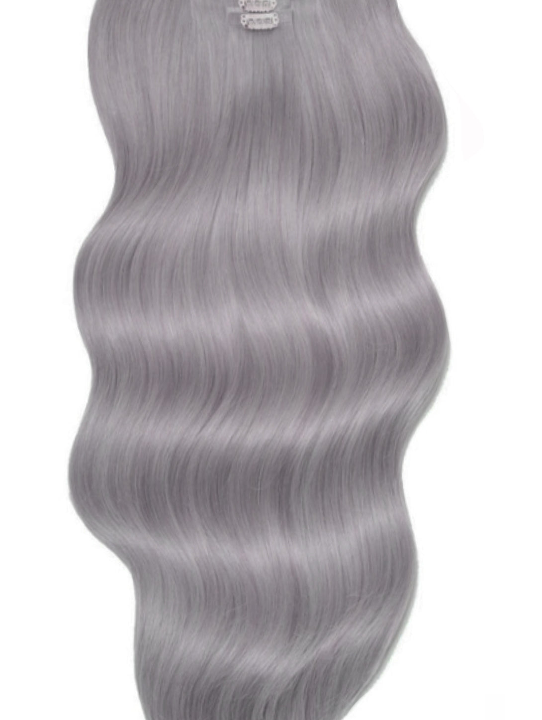 GREY EXTRA THICK CLIP IN HAIR EXTENSIONS 