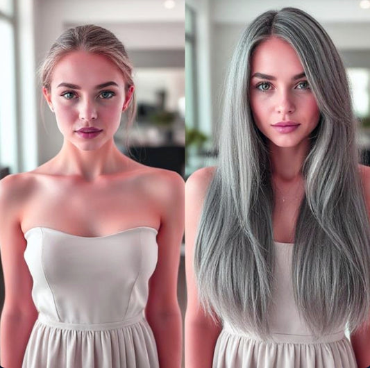 #GUNMETAL GREY TAPE HAIR EXTENSIONS