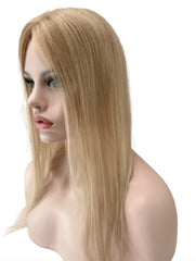 Honey Blonde Root Smudge Highlight - Volume Remy Hair Topper - 18" 1.8x6 Base