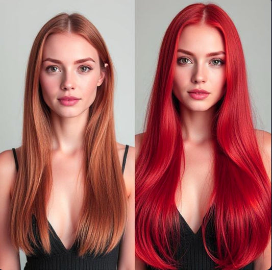 #RUBY RED BRIGHT RED TAPE HAIR EXTENSIONS
