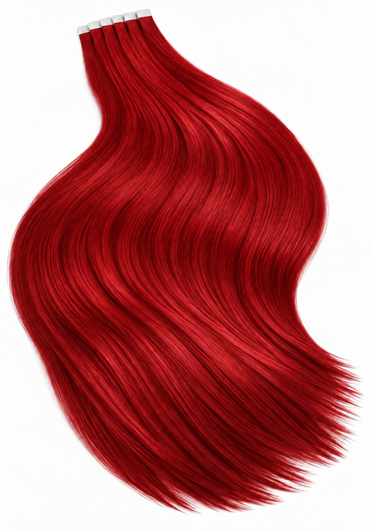 RUBY RED BRIGHT RED TAPE HAIR EXTENSIONS