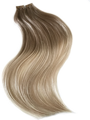 #6/18 BROWN ROOTS TO ASH BLONDE BALAYAGE TAPE HAIR EXTENSIONS