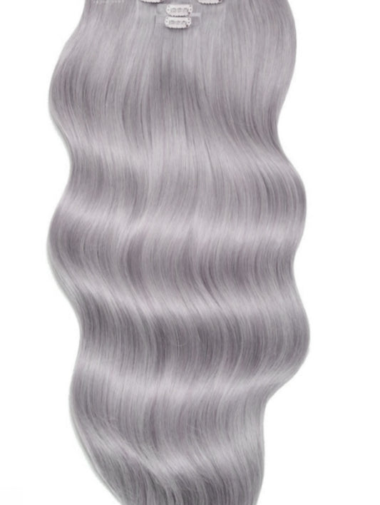 SILVER EXTRA THICK CLIP IN HAIR EXTENSIONS