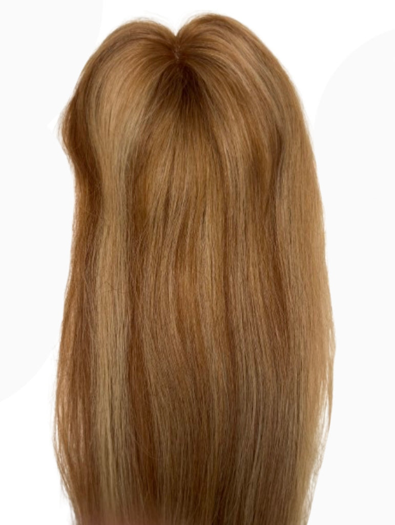 Strawberry Blonde Root Smudge Highlight - Human Hair Topper 1.8x6