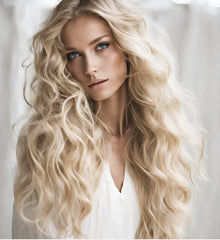 VANILLA BLONDE WAVY VIRGIN REMY TAPE HAIR EXTENSIONS 