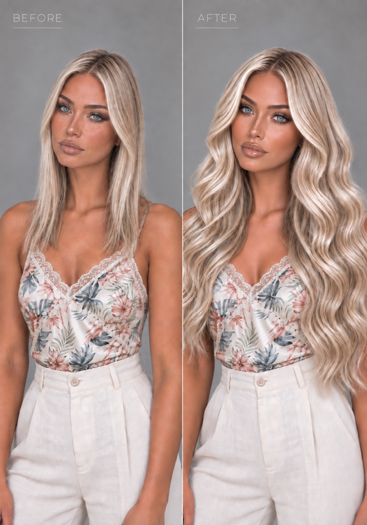 RUSSIAN #18/613 ASH BLONDE HIGHLIGHT WAVY TAPE HAIR EXTENSIONS